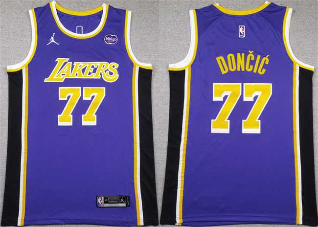Men%27s Los Angeles Lakers #77 Luka Doncic Puple 2025 Stitched Basketball Jersey->los angeles lakers->NBA Jersey